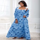 Long 2-Piece Cabbage-Rose Peignoir Set image number null