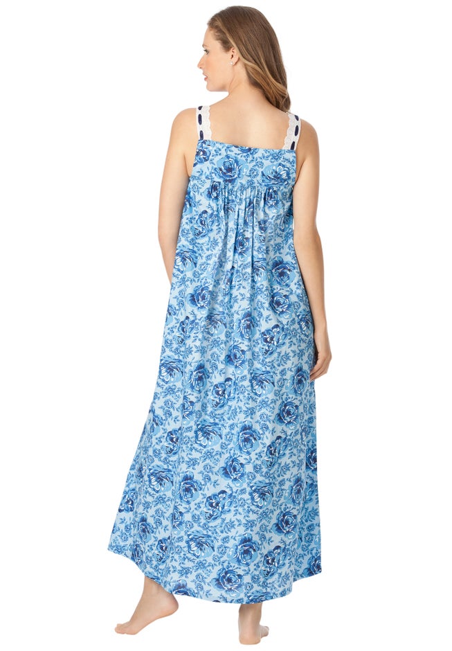 Long 2-Piece Cabbage-Rose Peignoir Set image number 4