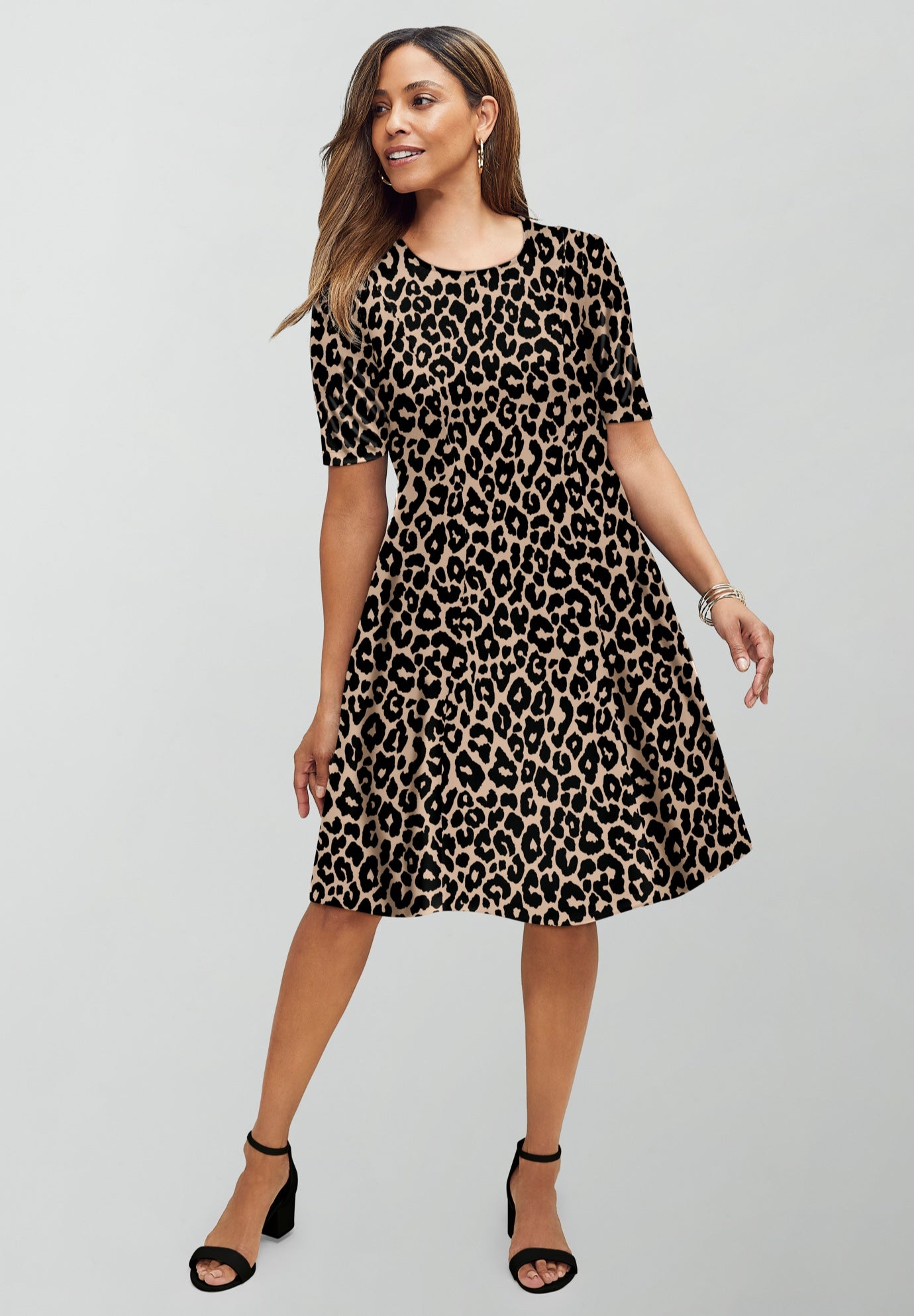 Stretch Ponte Flare Dress image number 0