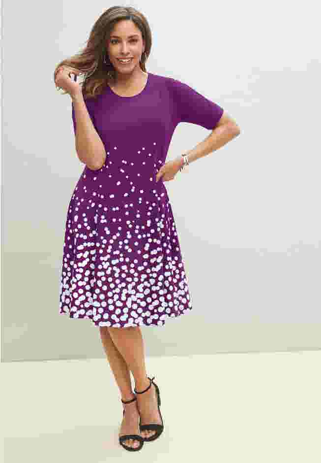 Stretch Ponte Flare Dress image number 0