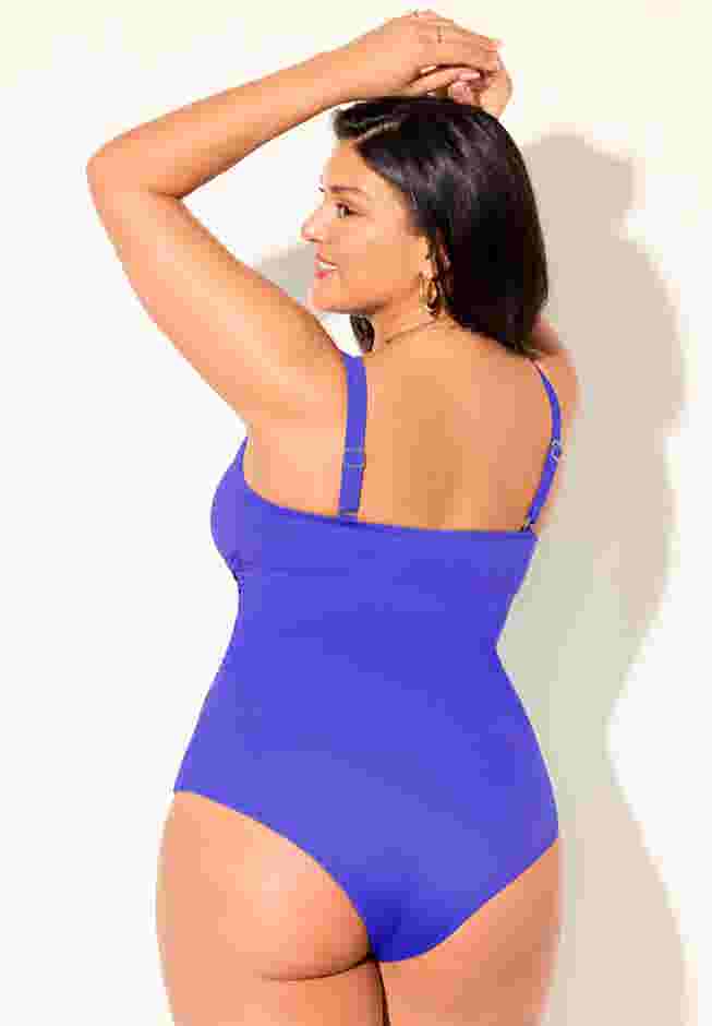 V-Neck One Piece Swimsuit image number 1