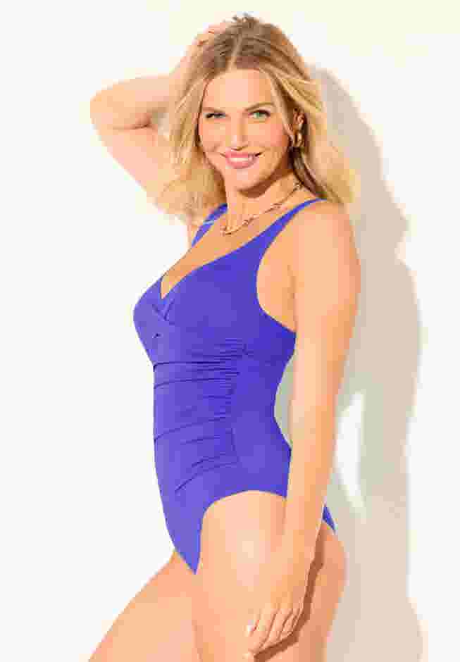 V-Neck One Piece Swimsuit image number 5