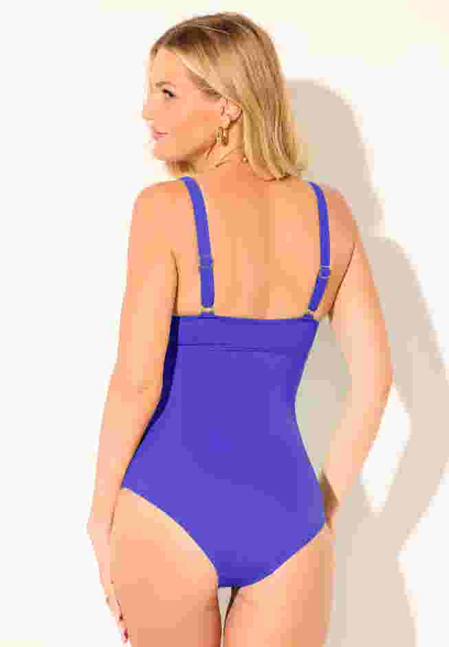 V-Neck One Piece Swimsuit image number 6