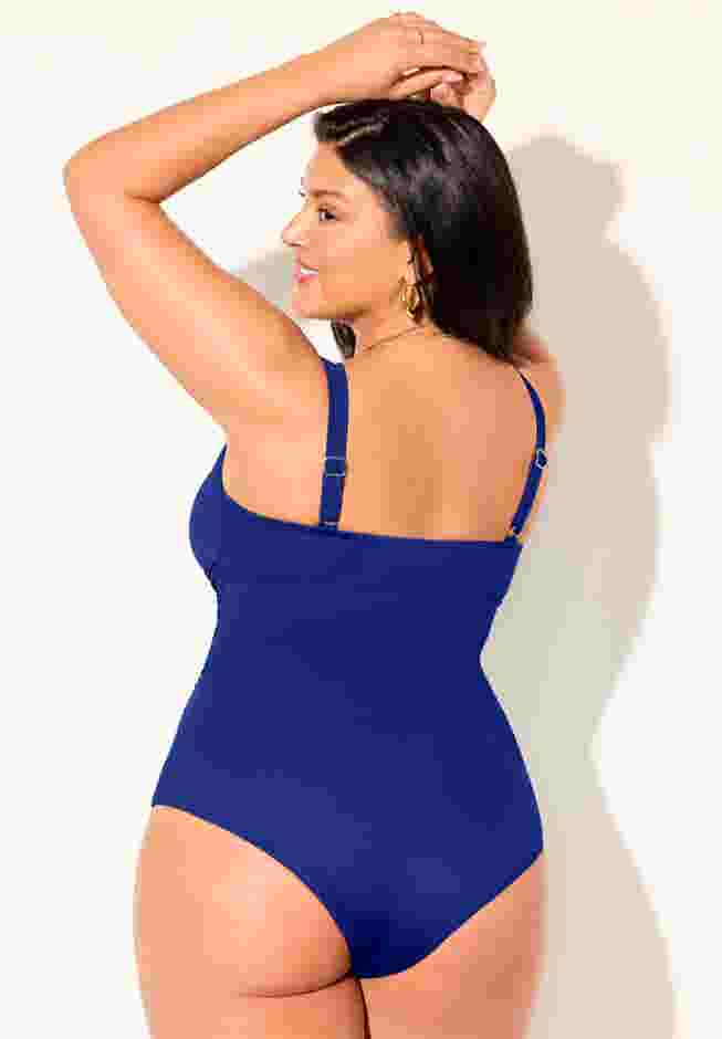 V-Neck One Piece Swimsuit image number 1