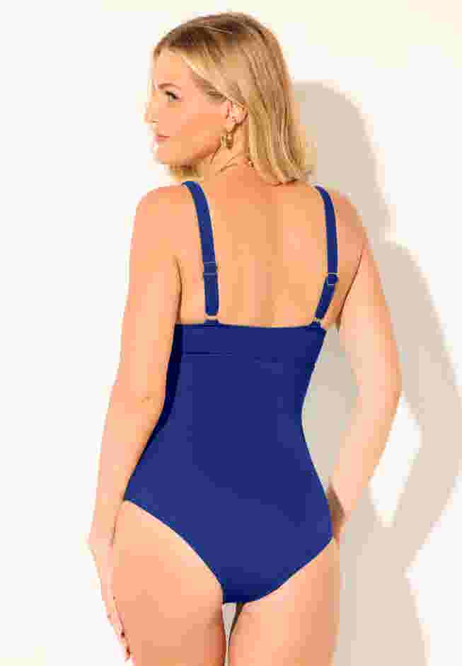 V-Neck One Piece Swimsuit image number 5