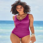 V-Neck One Piece Swimsuit image number null