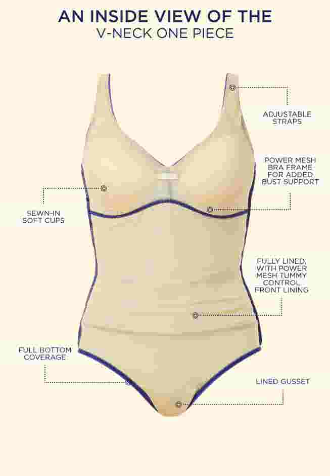 V-Neck One Piece Swimsuit image number 4