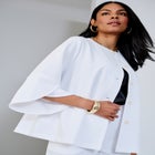 Stretch Knit Crepe Bell Sleeve 2-Piece Set image number null