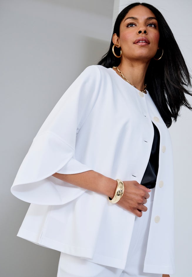 Stretch Knit Crepe Bell Sleeve 2-Piece Set image number 1