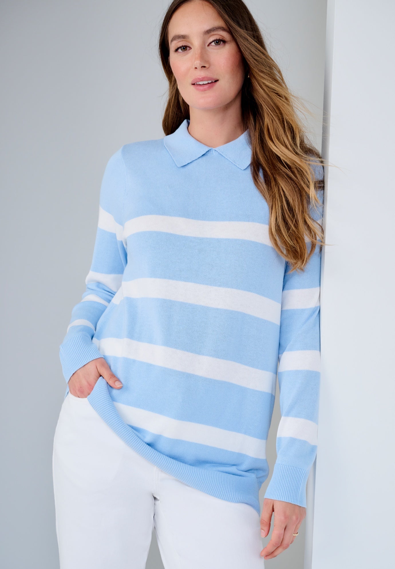 Pullover Collared Polo Sweater image number 0