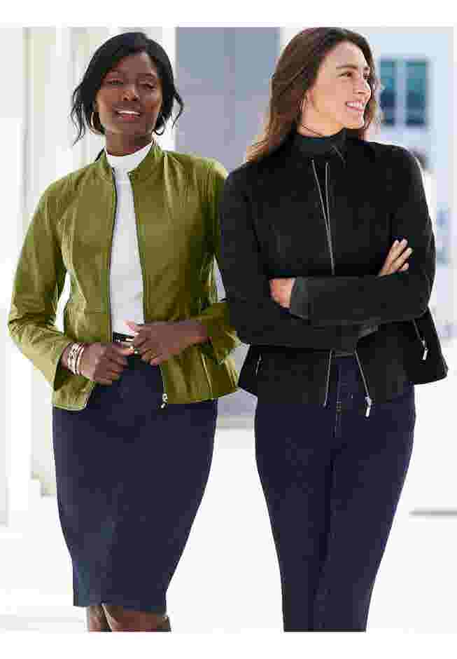Suede Zip-Front Jacket image number 2