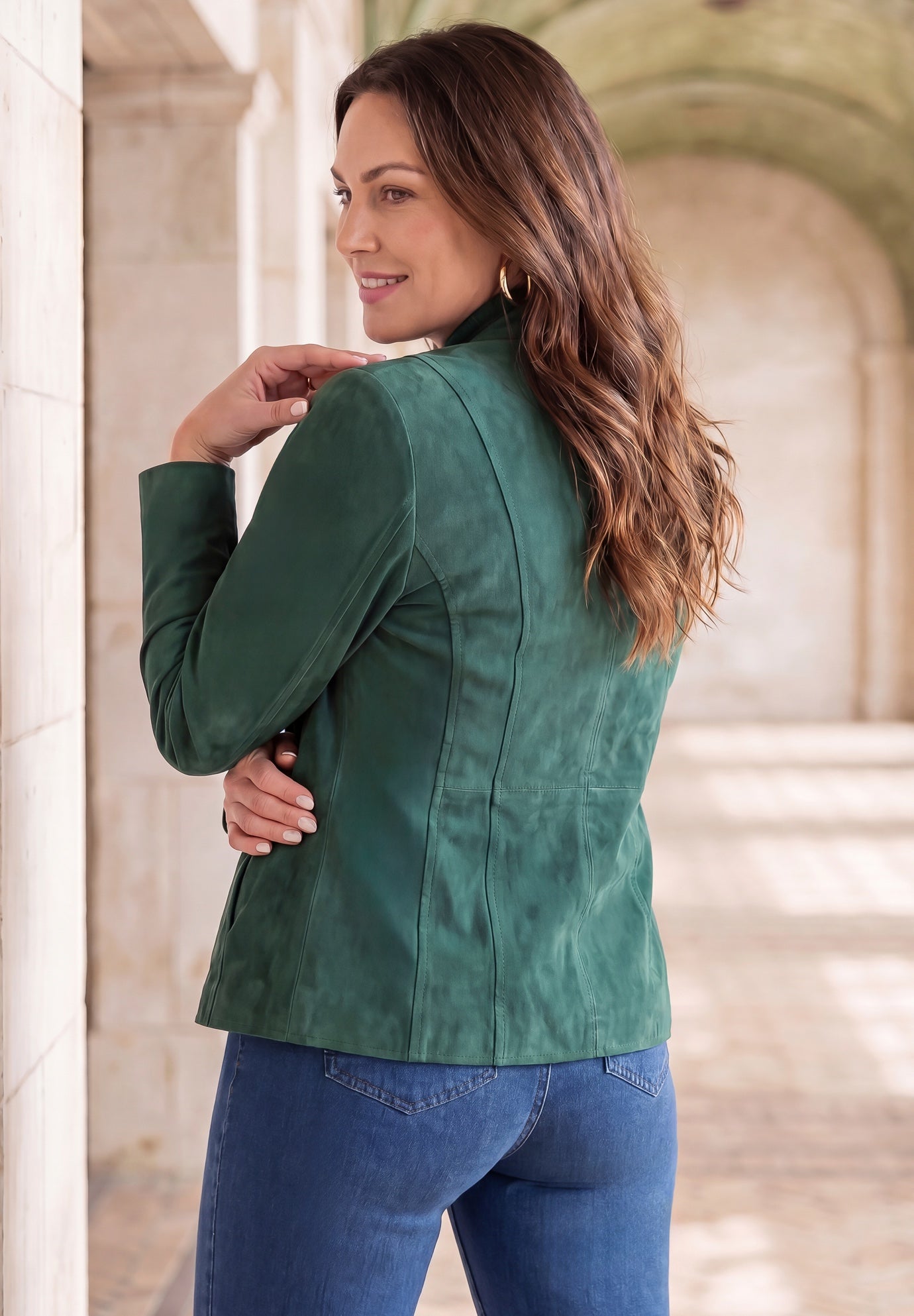 Suede Zip-Front Jacket image number 1