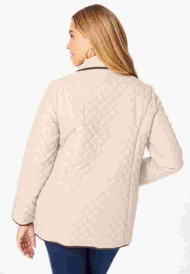 Snap-Front Quilted Coat image number 1