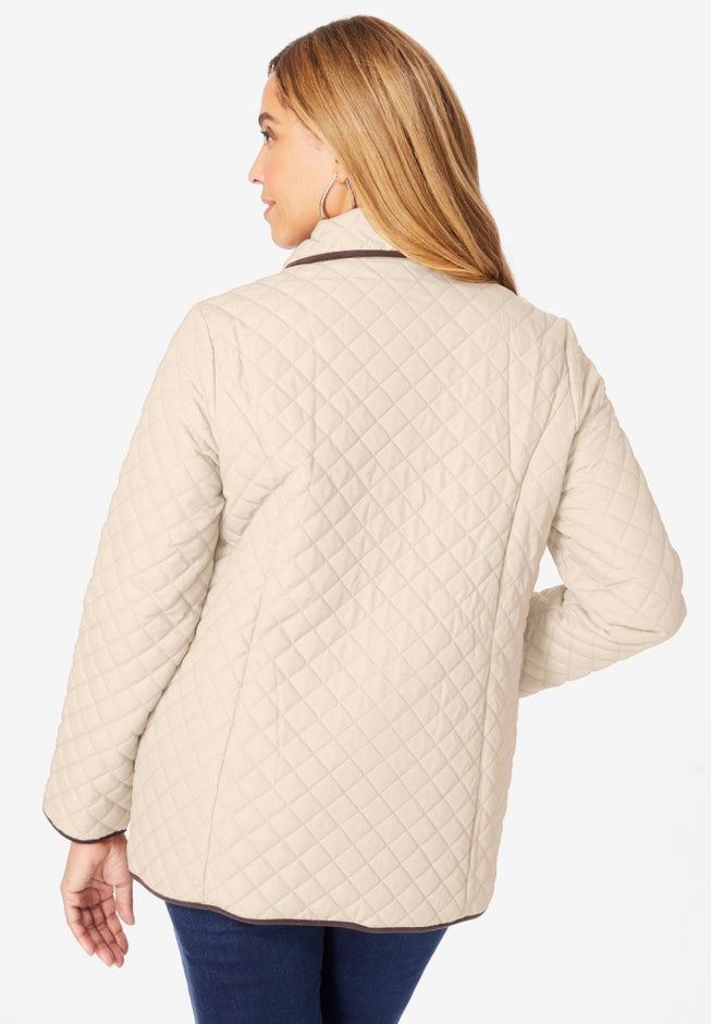 Snap-Front Quilted Coat image number 1