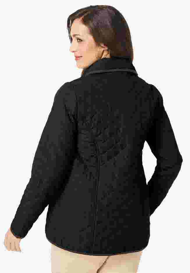 Snap-Front Quilted Coat image number 3