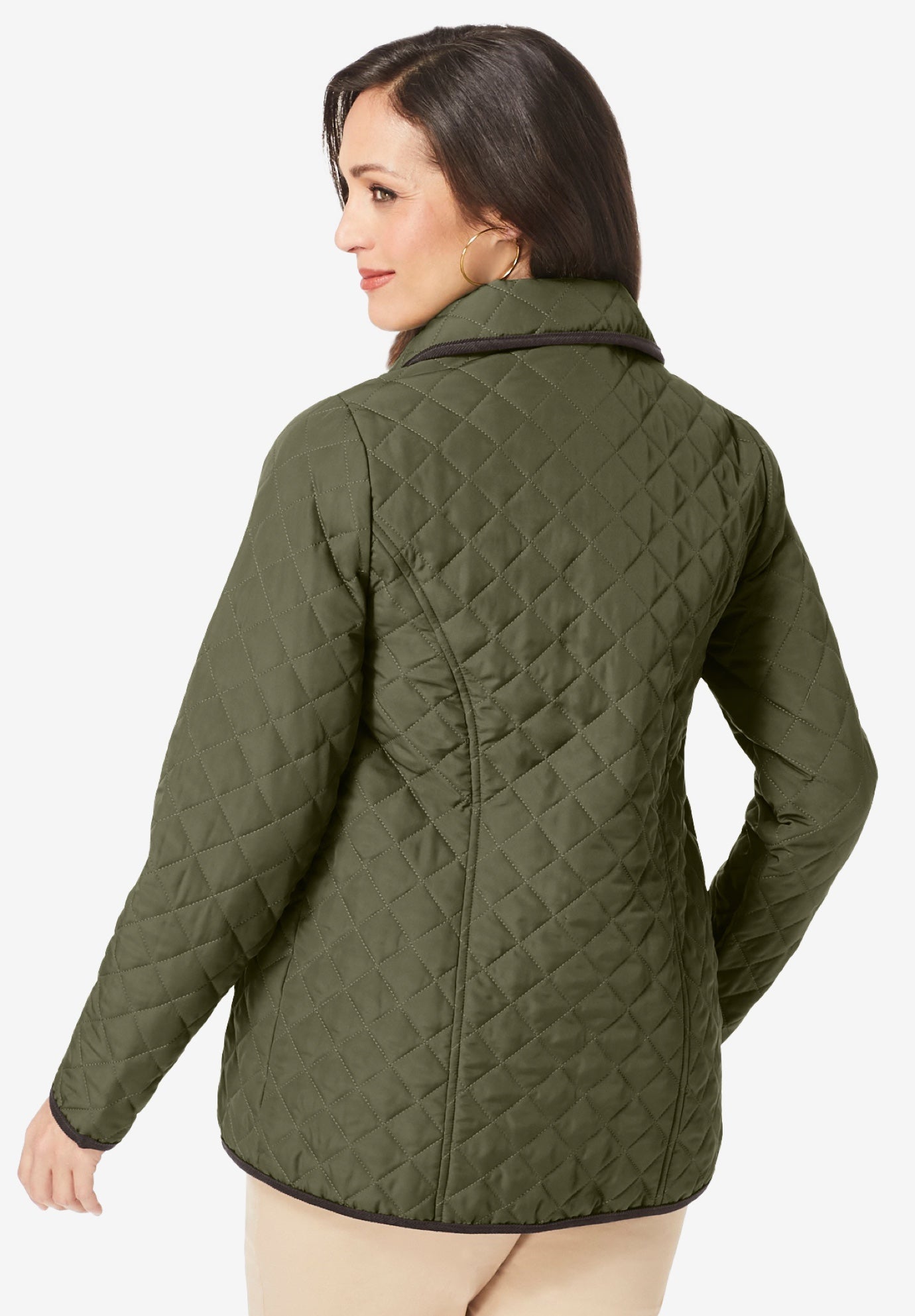 Snap-Front Quilted Coat image number 2