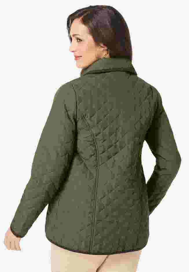Snap-Front Quilted Coat image number 3