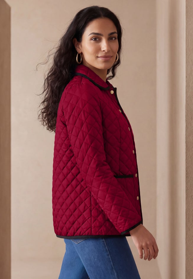 Snap-Front Quilted Coat image number 2