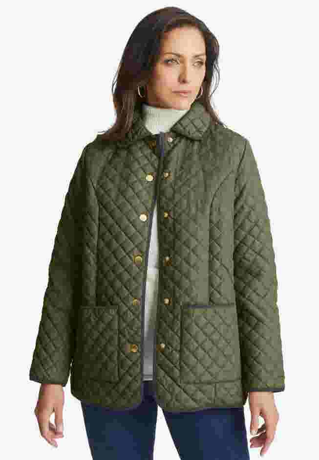 Snap-Front Quilted Coat image number 0