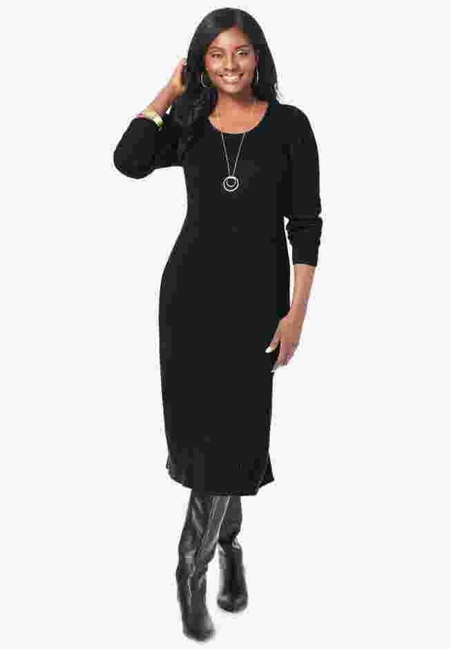 Scoop-Neck Sweater Dress image number 0