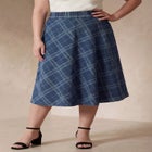 Comfort Waist Stretch Denim Swing Skirt image number null
