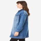Plus Size Long Denim Jacket image number null