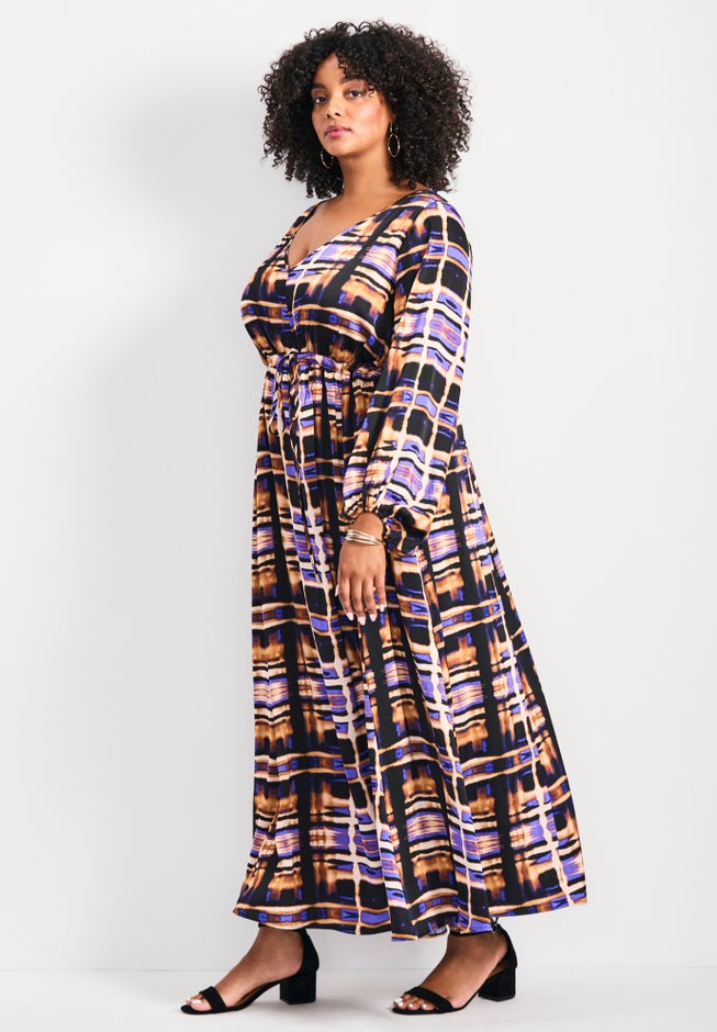 Goldi Satin Blouson Sleeve Maxi Dress image number 2