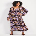 Goldi Satin Blouson Sleeve Maxi Dress image number null