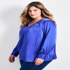 Marlene Tie Front Satin Blouse image number 2