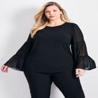 Mylo Mesh Bell Sleeve Top image number null