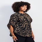Hailey Zip Front Pintuck Blouse image number 2