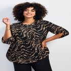 Hailey Zip Front Pintuck Blouse image number 0