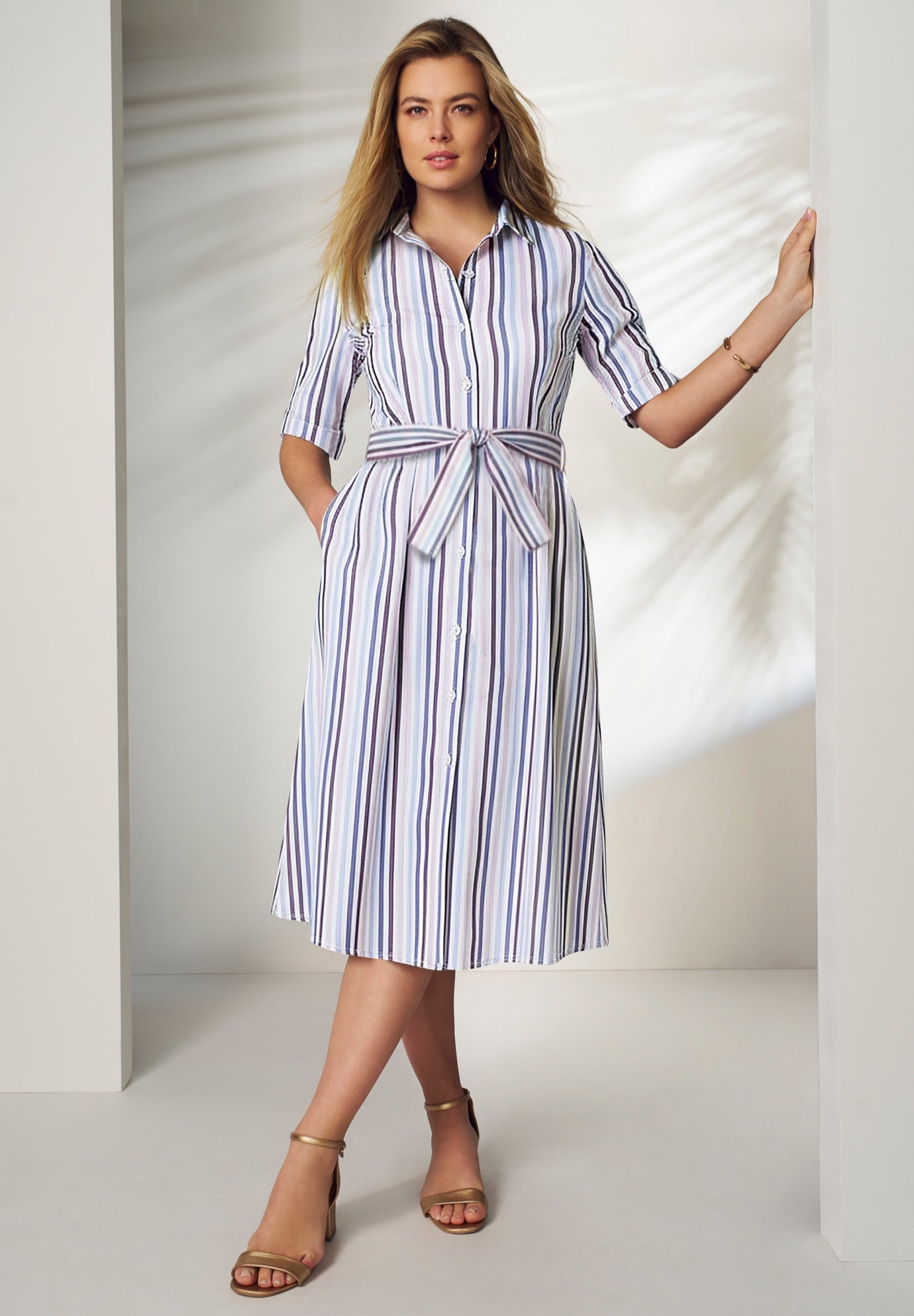 Stretch Poplin Shirtdress image number 0