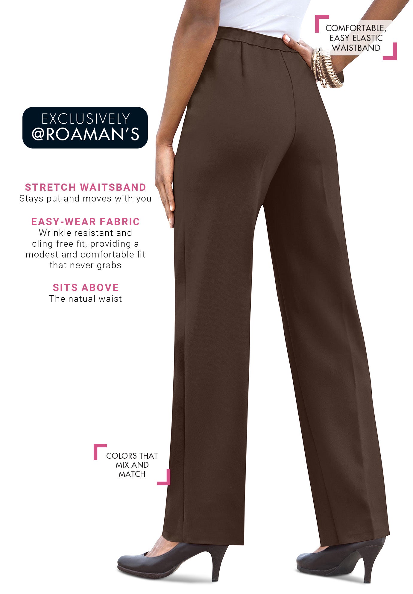 Plus Size Classic Bend Over&reg; Structured Straight Leg Pull-On Pant image number 0