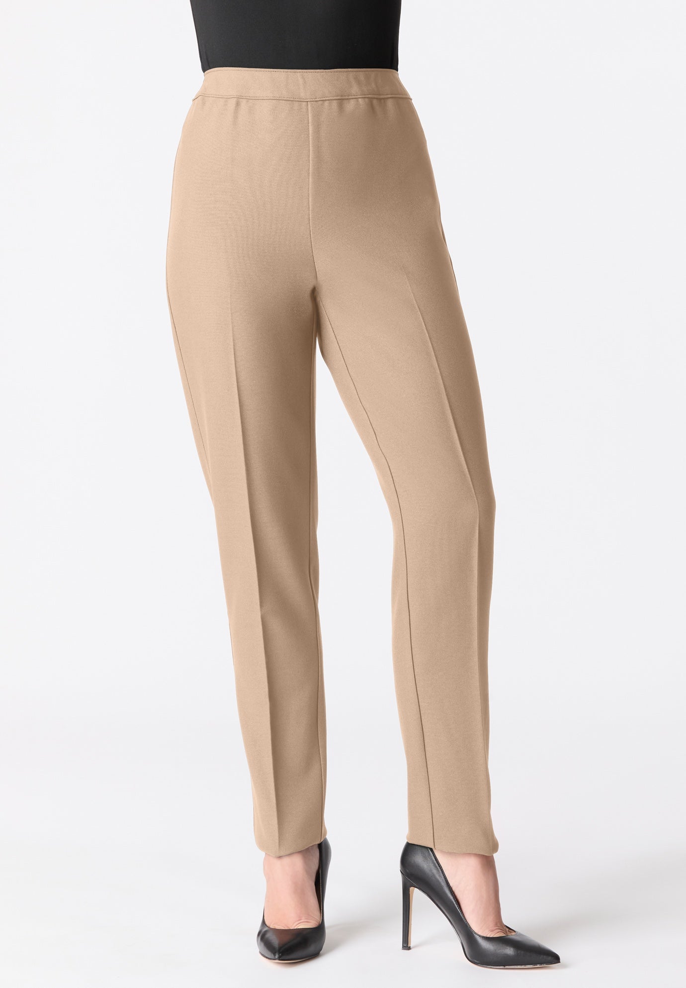 Plus Size Bend Over&reg; Classic Structured Straight-Leg Pull-On Pant image number 2