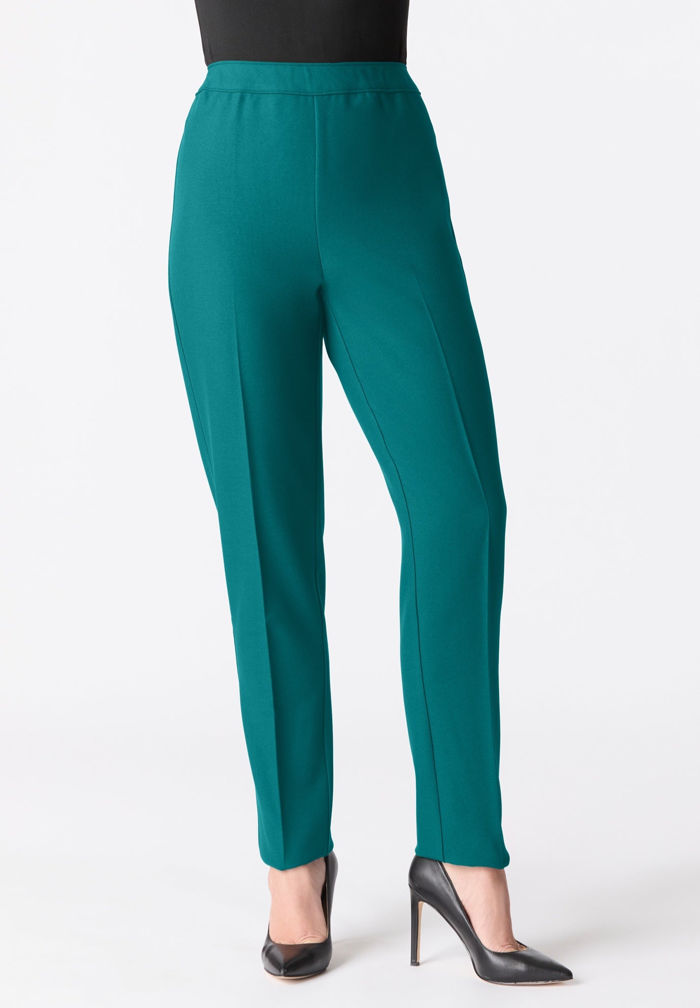 Plus Size Classic Bend Over&reg; Structured Straight Leg Pull-On Pant image number 2