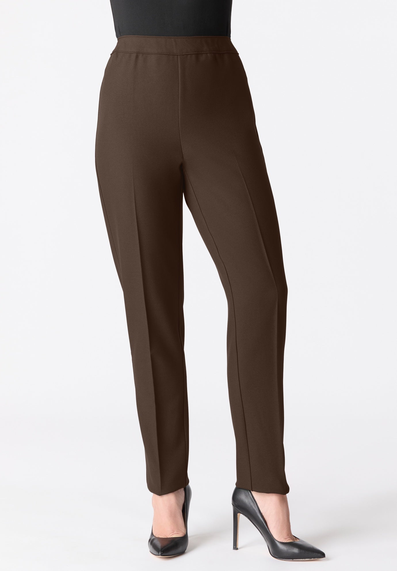 Plus Size Classic Bend Over&reg; Structured Straight Leg Pull-On Pant image number 1