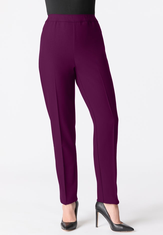 Plus Size Classic Bend Over&reg; Structured Straight Leg Pull-On Pant image number 1