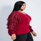 Frill Sleeve Sweater image number null