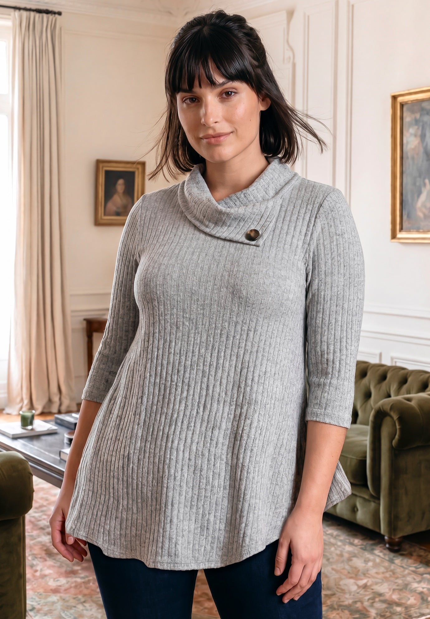 Miley Rib Hacci Button Tunic image number 0