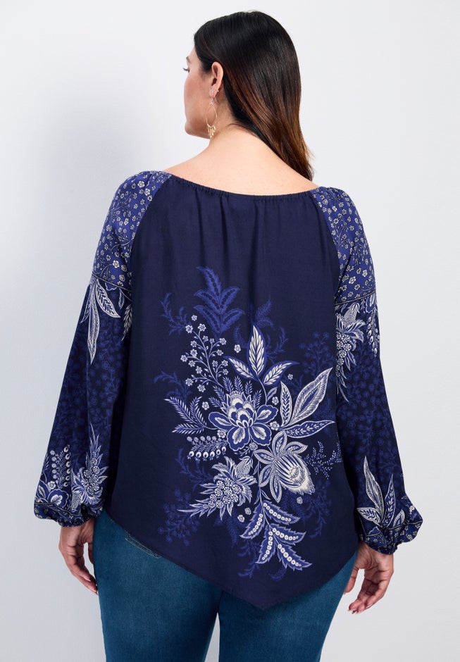 Nichola Scarf Print Top image number 1