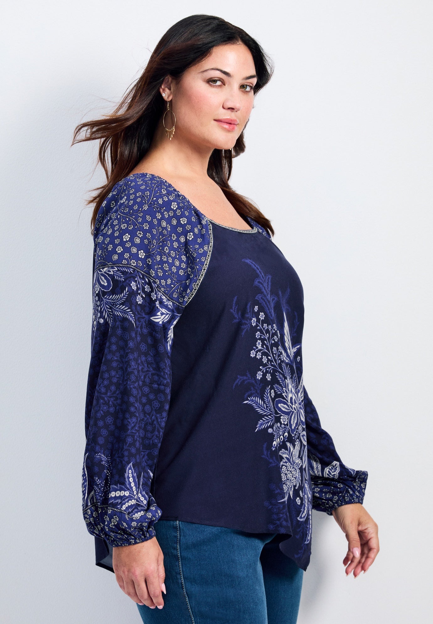 Nichola Scarf Print Top image number 2