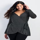 Glamour Sparkle Wrap Top image number 0