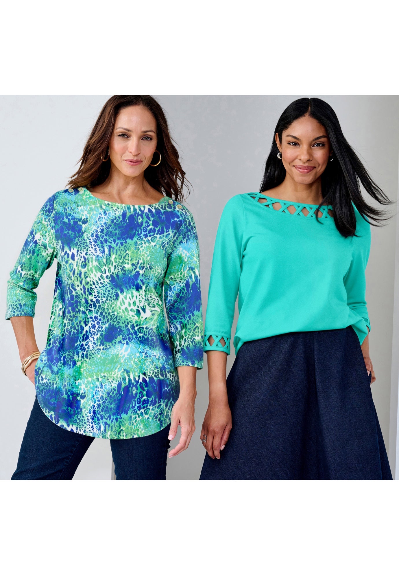 Stretch Cotton Boatneck Tunic image number 0