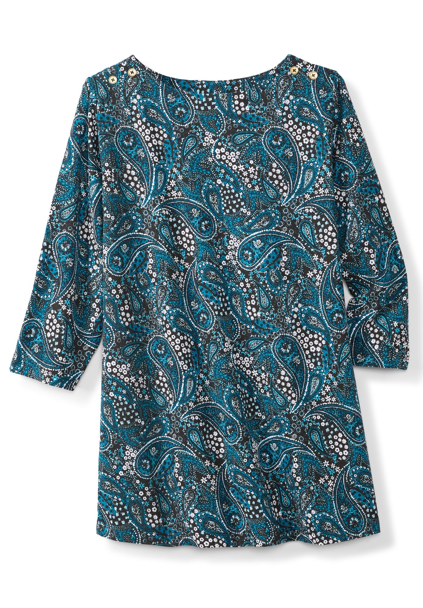 Stretch Cotton Boatneck Tunic image number 3