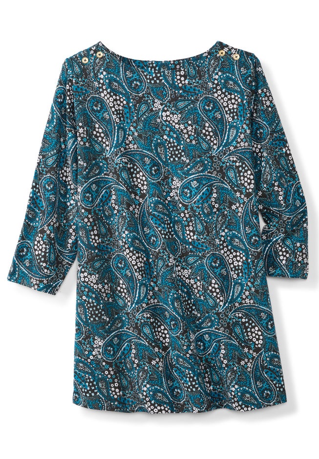 Stretch Cotton Boatneck Tunic image number 3