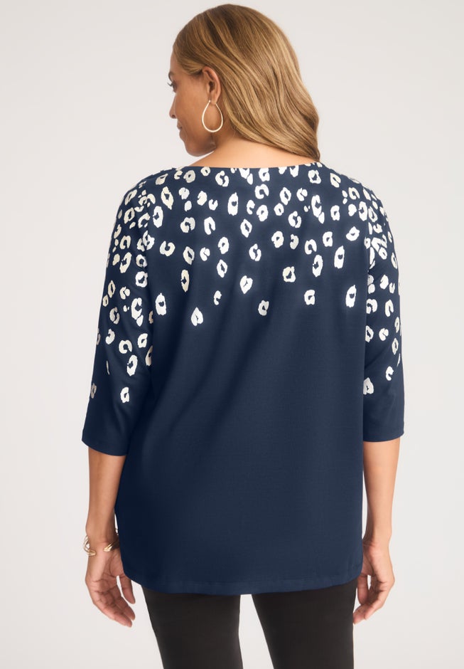 Stretch Cotton Boatneck Tunic image number 2