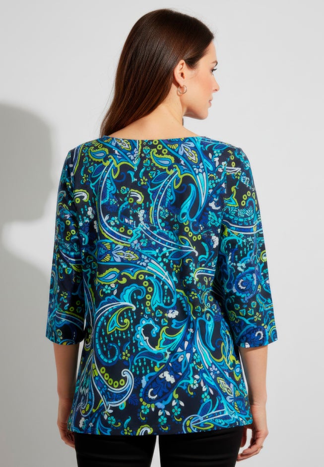 Stretch Cotton Boatneck Tunic image number 1