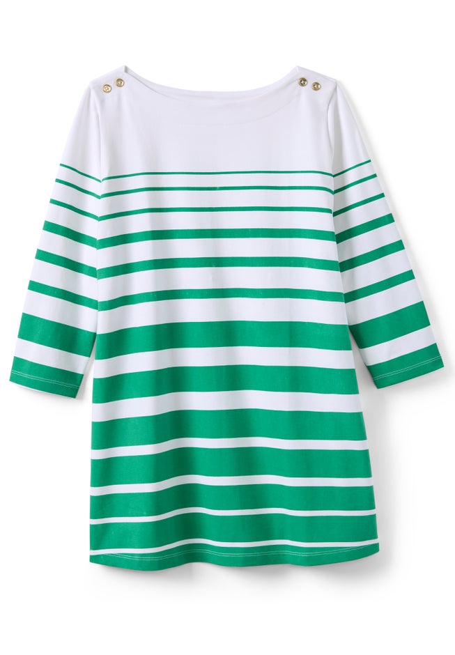 Stretch Cotton Boatneck Tunic image number 3