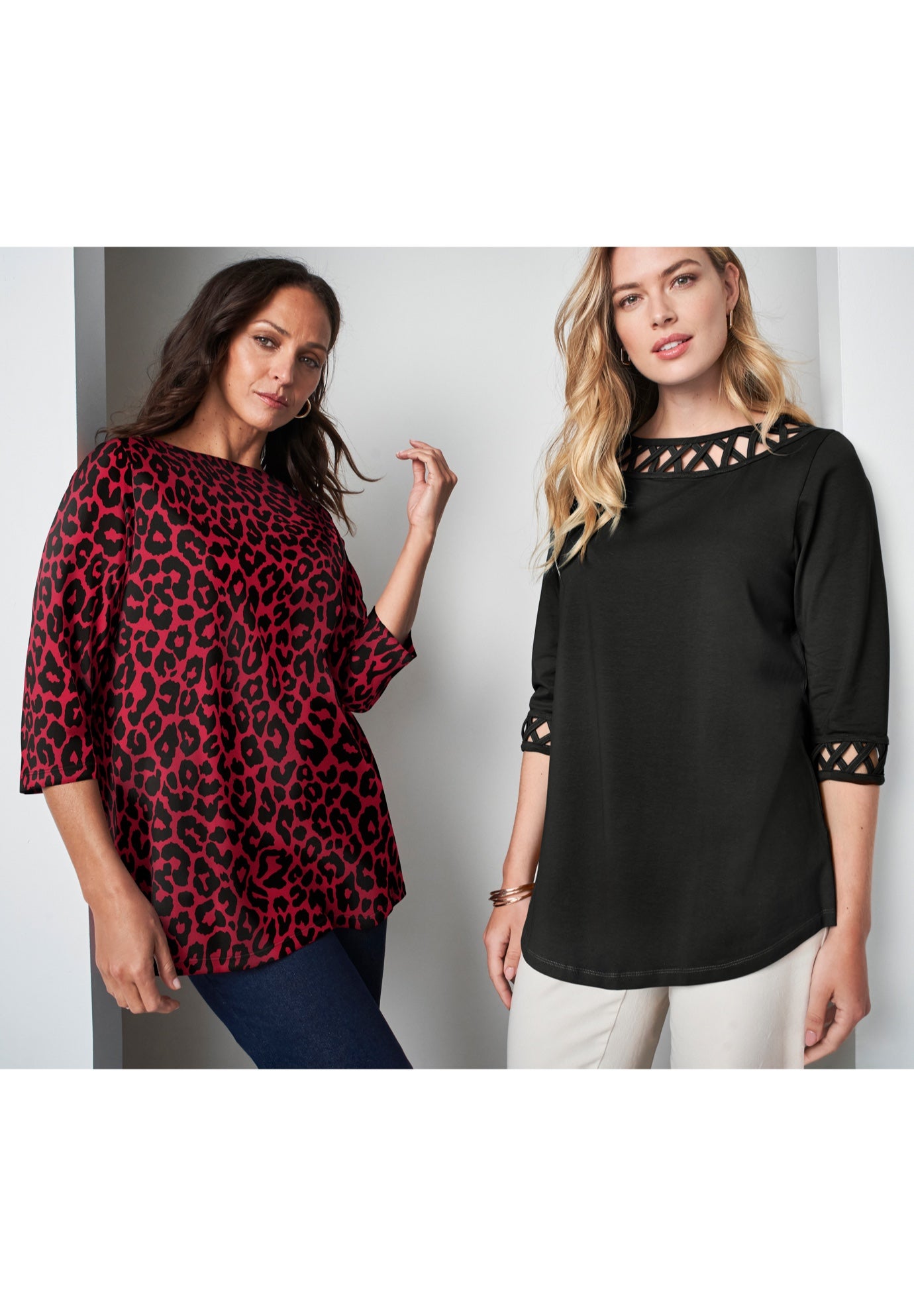 Stretch Cotton Boatneck Tunic image number 1